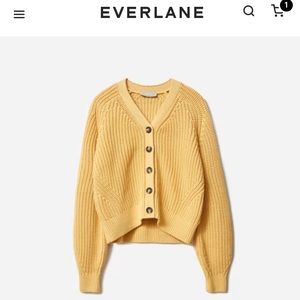 Everlane The Textured Cotton Cardigan Size M (color butter yellow)